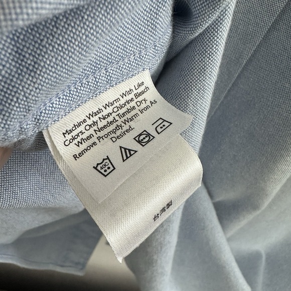 Eddie Bauer Men Button Up Shirt Medium Blue Chambray Denim Long Sleeve 2000s - Picture 5 of 7